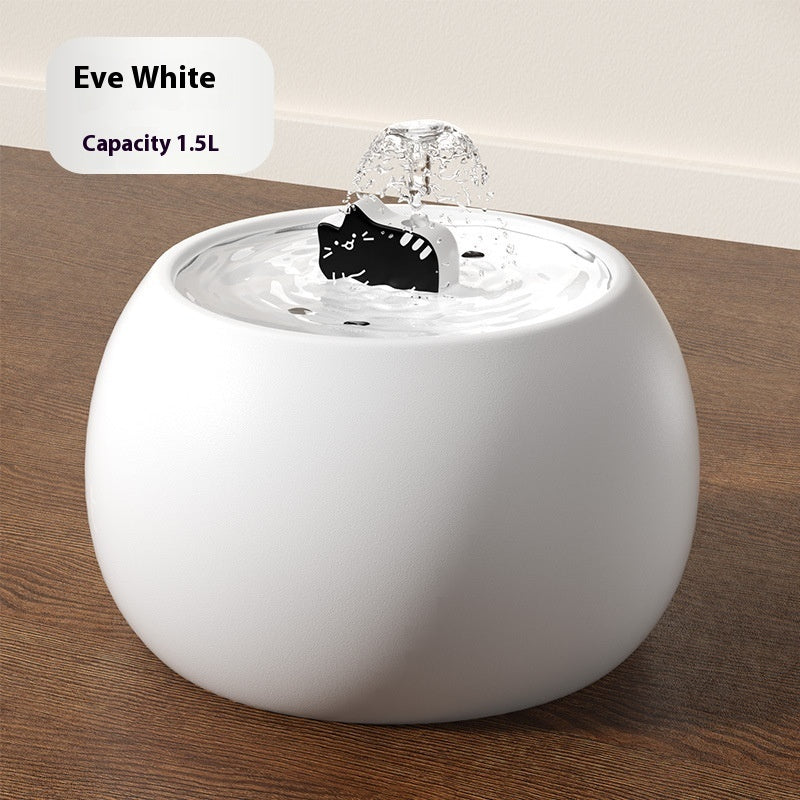 KFX-6259773 Ceramic Cartoon Kitty Pet Water Fountain - White & Black Options Available