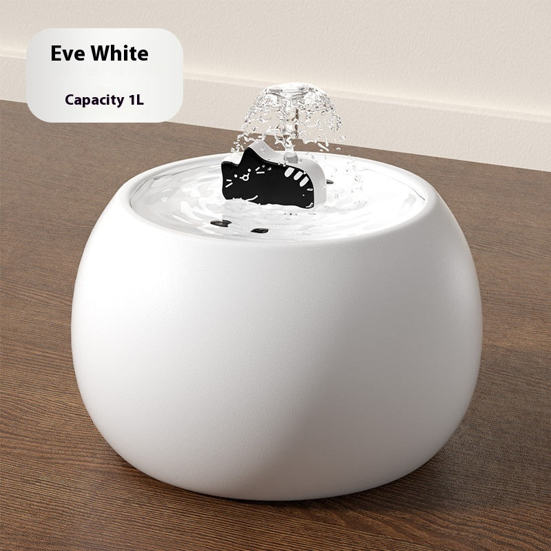 KFX-6259773 Ceramic Cartoon Kitty Pet Water Fountain - White & Black Options Available