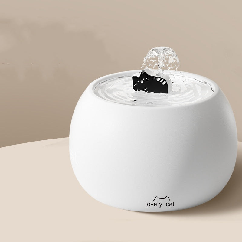 KFX-6259773 Ceramic Cartoon Kitty Pet Water Fountain - White & Black Options Available