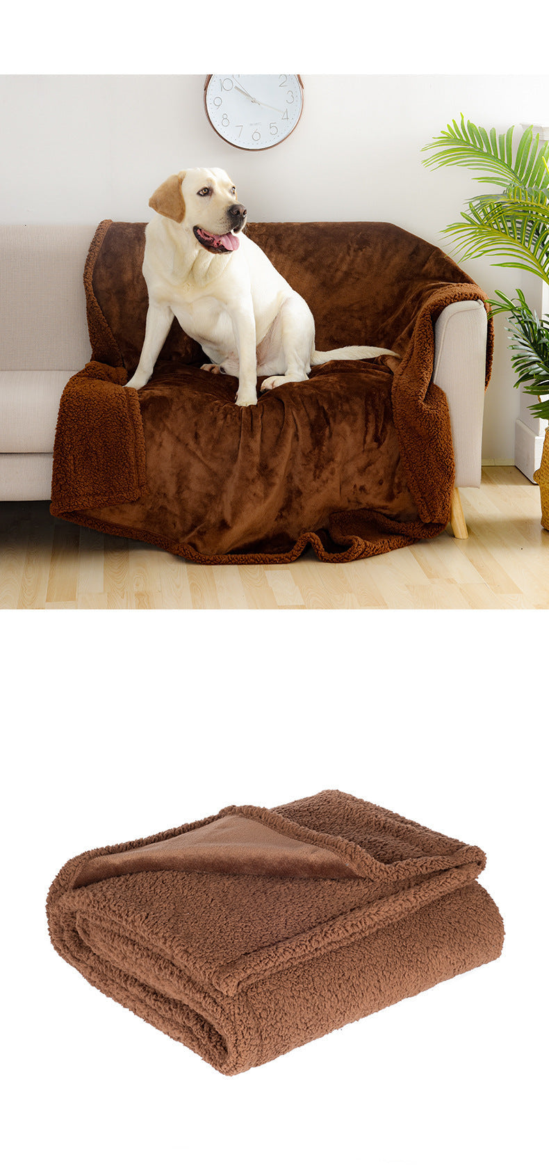 KFX-6260541 Cozy Waterproof Plush Pet Sofa Cushion Blanket - Multiple Sizes Available