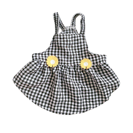 KFX-6261309 French Bucket Tutu Skirt with Adjustable Suspenders in Black and White or Green and White Lattice Design