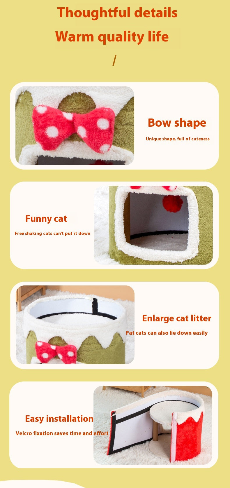 KFX-6262973 Double Layer Cat Climbing Frame and Nest for All Seasons - Green and Red Options