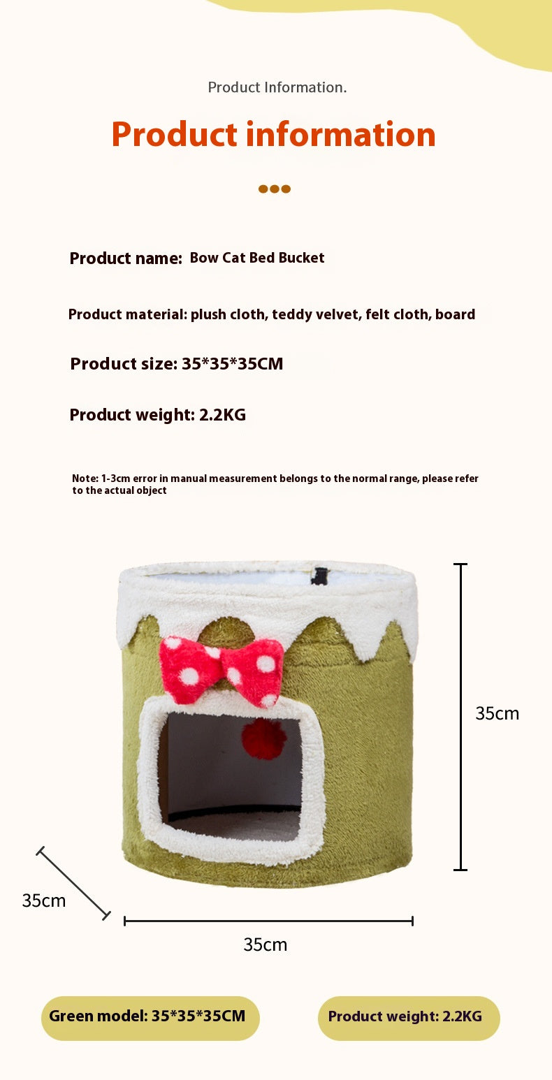 KFX-6262973 Double Layer Cat Climbing Frame and Nest for All Seasons - Green and Red Options