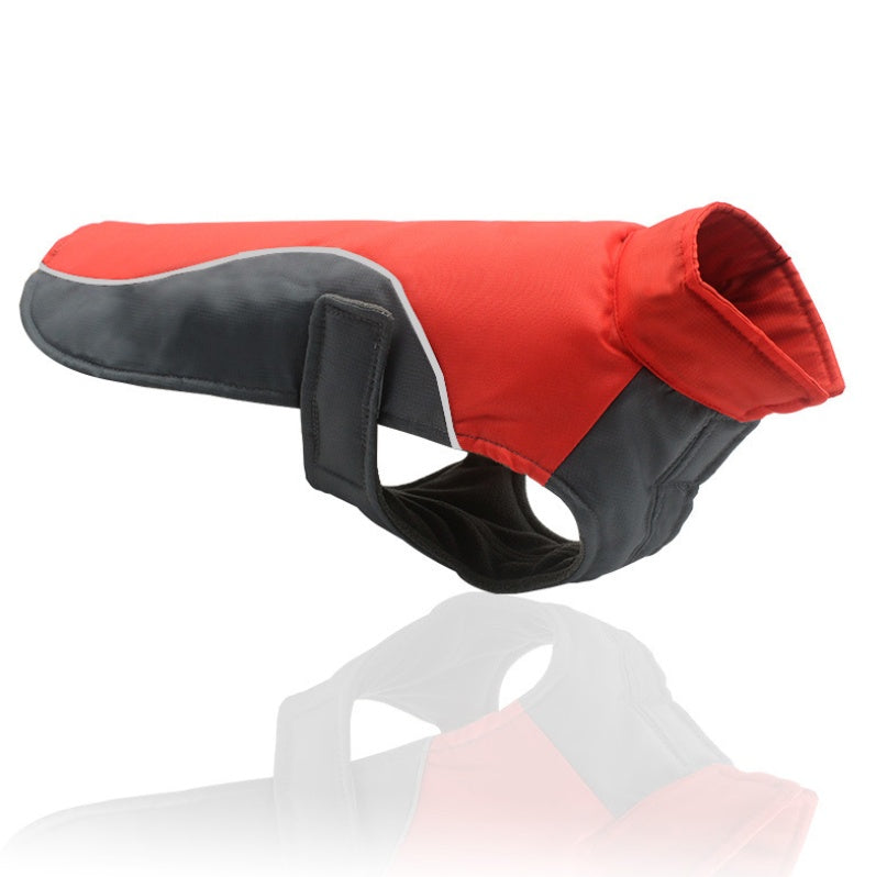 KFX-6263869 Waterproof Reflective Jacket for Large Dogs - Oxford Cloth & Fleece, Available in Blue and Red