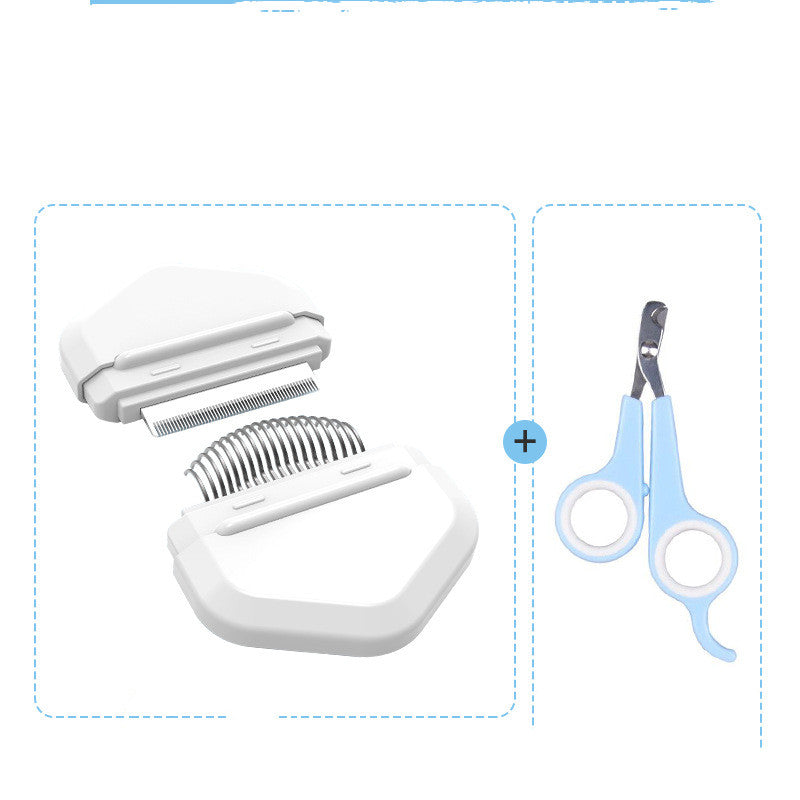 KFX-6265277 Cat Fur Cleaning Brush - Comb with Stainless Steel Teeth, ABS+PP+TPE Material, 191x77mm