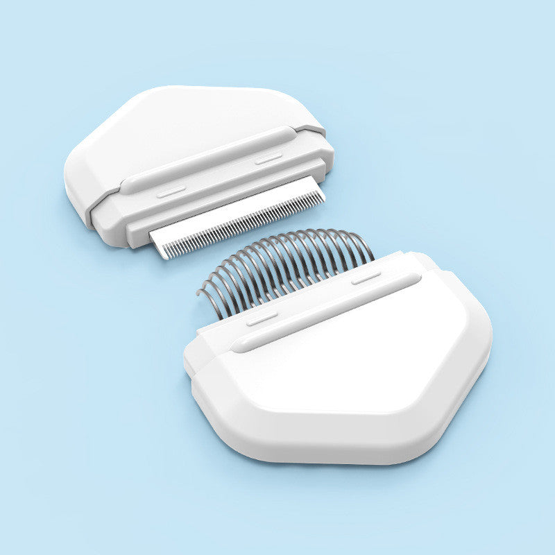 KFX-6265277 Cat Fur Cleaning Brush - Comb with Stainless Steel Teeth, ABS+PP+TPE Material, 191x77mm