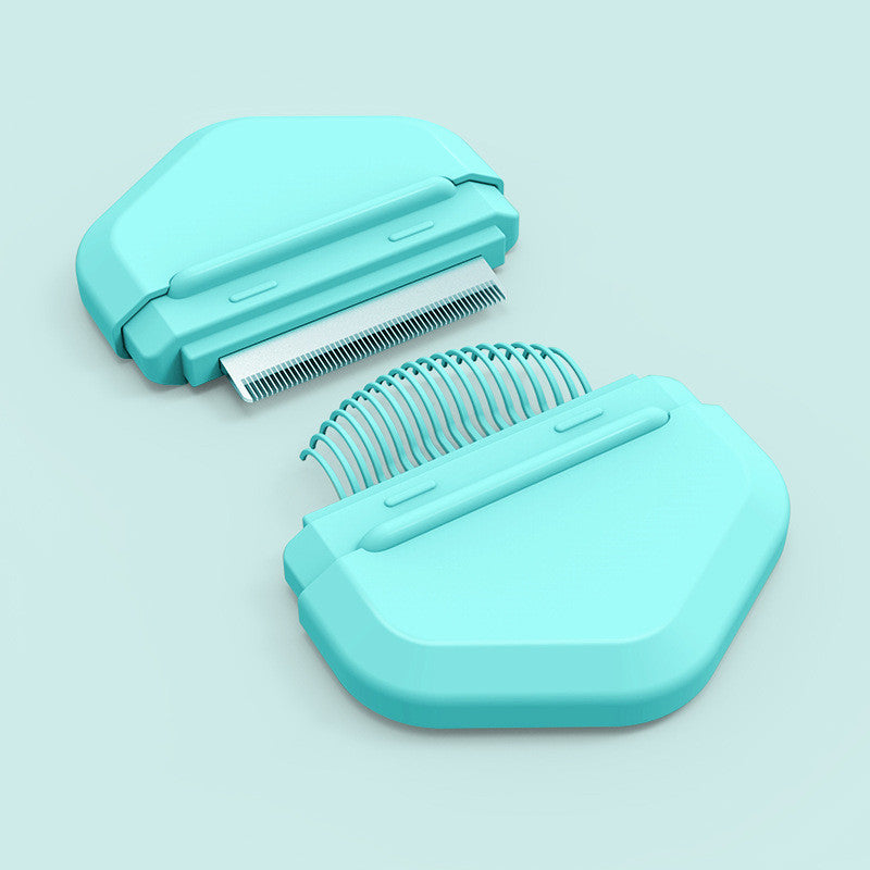 KFX-6265277 Cat Fur Cleaning Brush - Comb with Stainless Steel Teeth, ABS+PP+TPE Material, 191x77mm