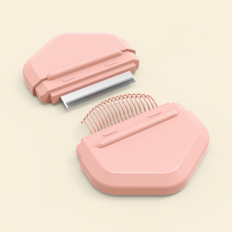 KFX-6265277 Cat Fur Cleaning Brush - Comb with Stainless Steel Teeth, ABS+PP+TPE Material, 191x77mm