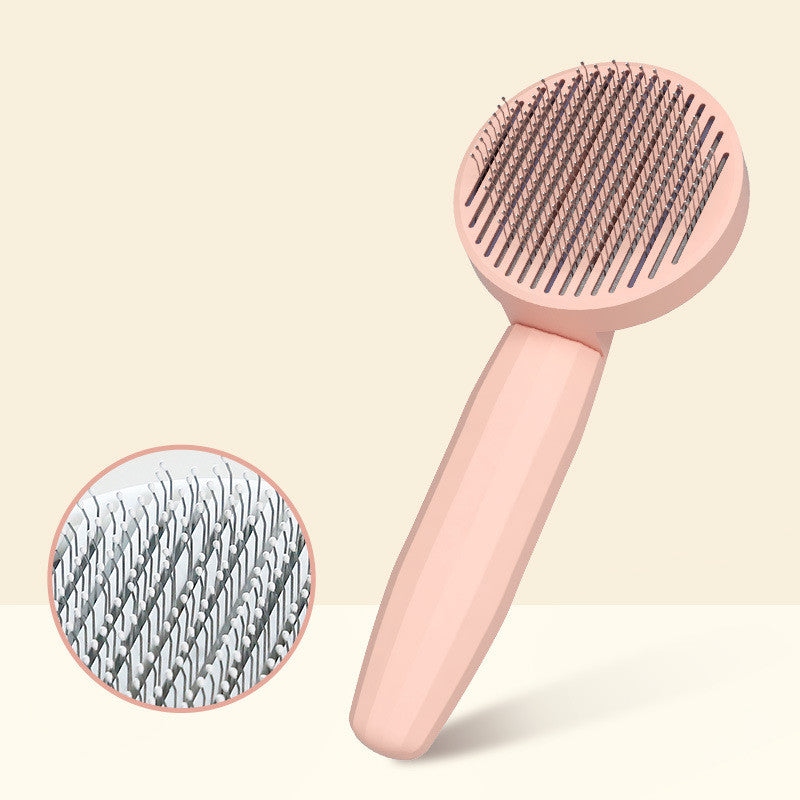 KFX-6265277 Cat Fur Cleaning Brush - Comb with Stainless Steel Teeth, ABS+PP+TPE Material, 191x77mm