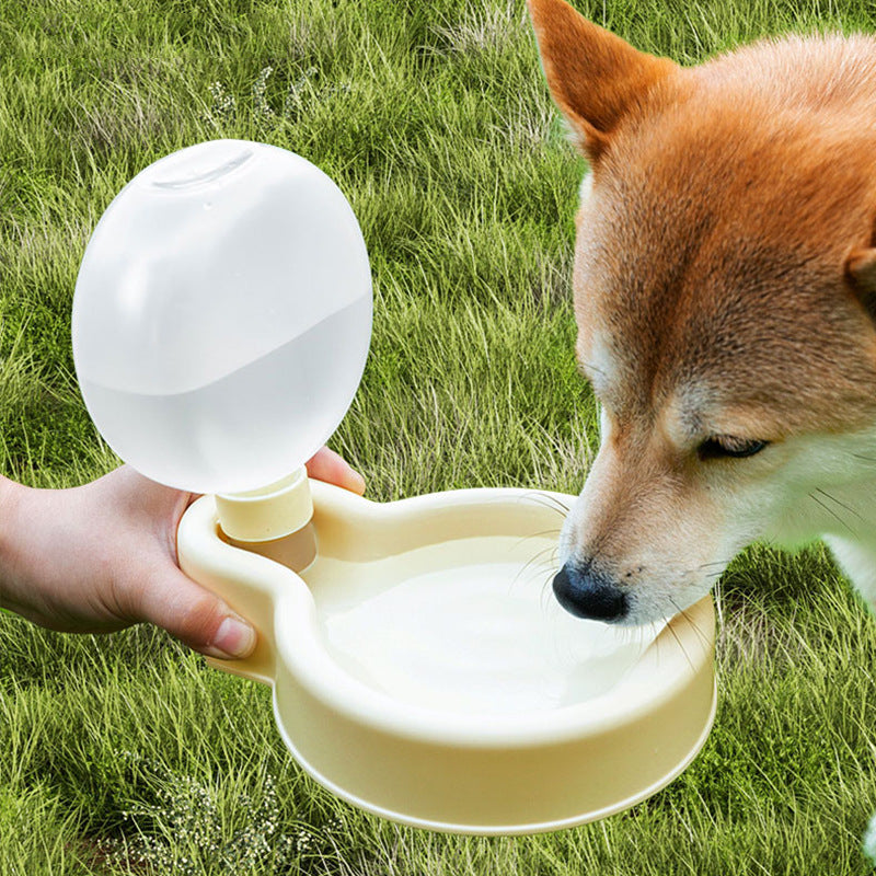 KFX-6265661 Portable 500ml Pet Water Bottle with Foldable Drinking Bowl for Dogs and Cats - Travel-Friendly Design