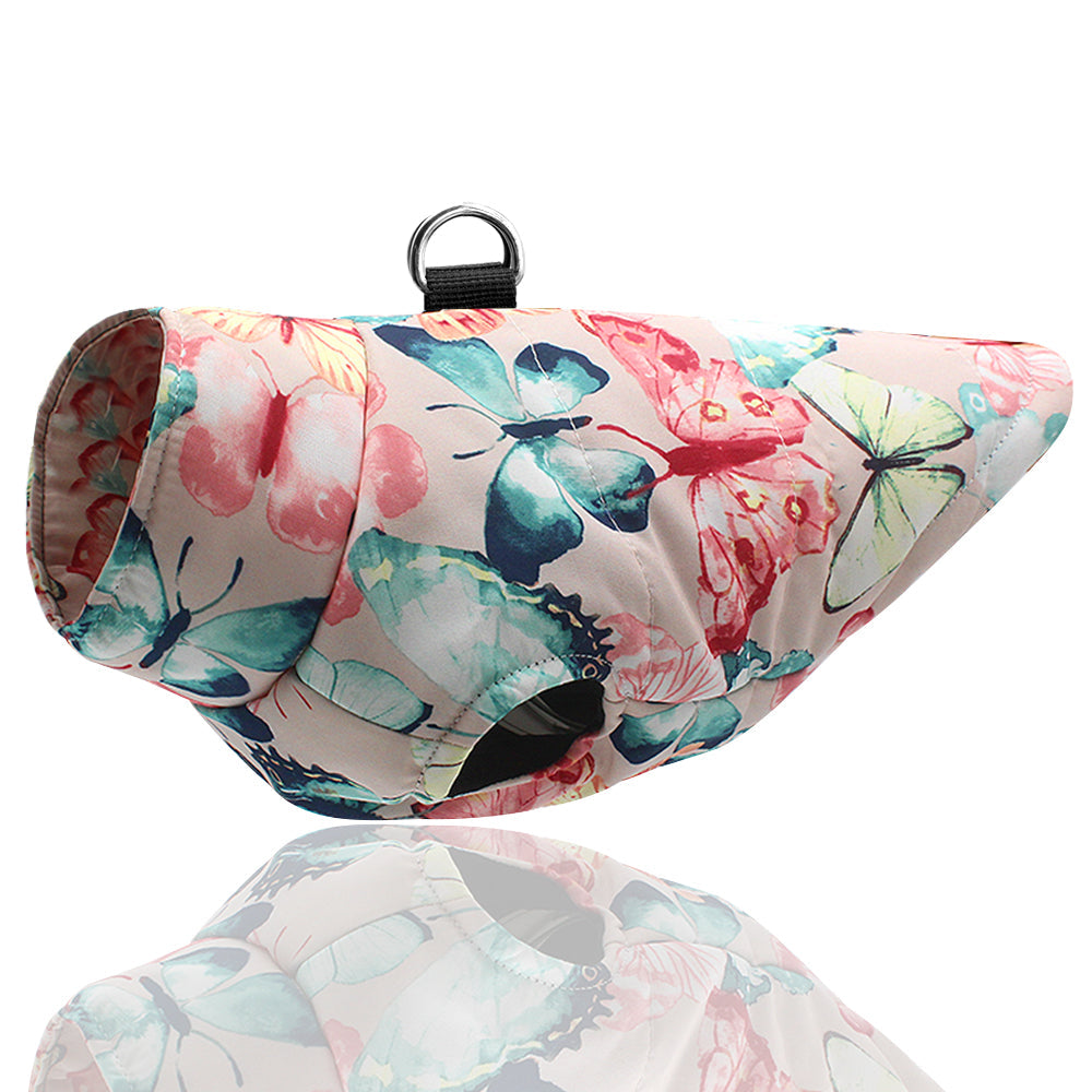 KFX-6266045 Warm Cotton Dog Coat for Big Dogs - Autumn/Winter Fashion in Rose, Red, and Black