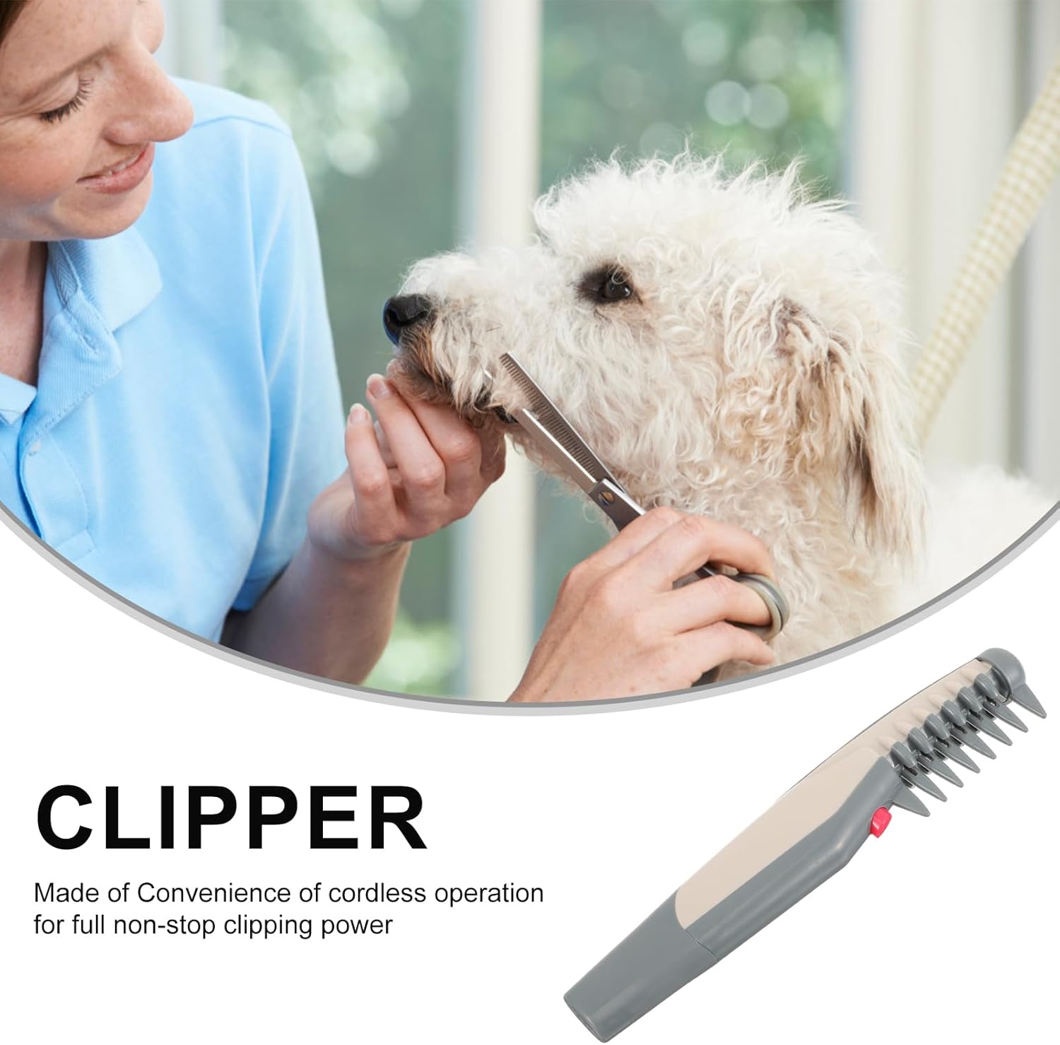 KFX-6266941 Pet Hair Trimmer for Grooming and Precision Cuts – Battery Operated with ABS Construction