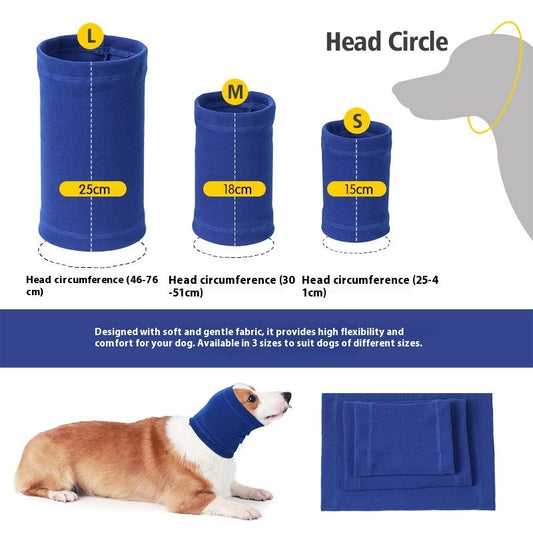 KFX-6267069 Dog Comforter Headband Scarf in Blue and Gray - Casual Style, Multiple Sizes Available