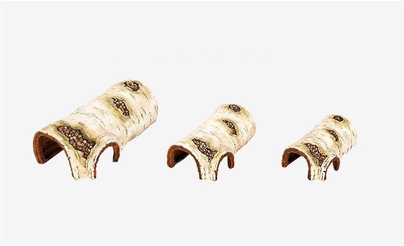 KFX-6269501 Hamster Resin Birch Shape Shelter - Ideal Hiding Nest for Dwarf Pets, Small, Medium, and Large Sizes Available