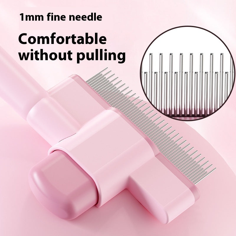KFX-6269629 Pet Comb for Dogs and Cats - Flea Removal Dense Gear with ABS and Stainless Steel Construction in Sky Blue and Pink