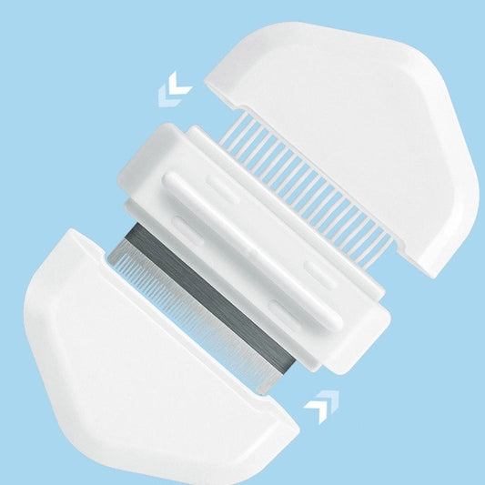 KFX-6271037 Floating Hair Comb for Long-Haired and Short-Haired Cats and Dogs, Available in Ivory White, Cream Powder, and Mint Green