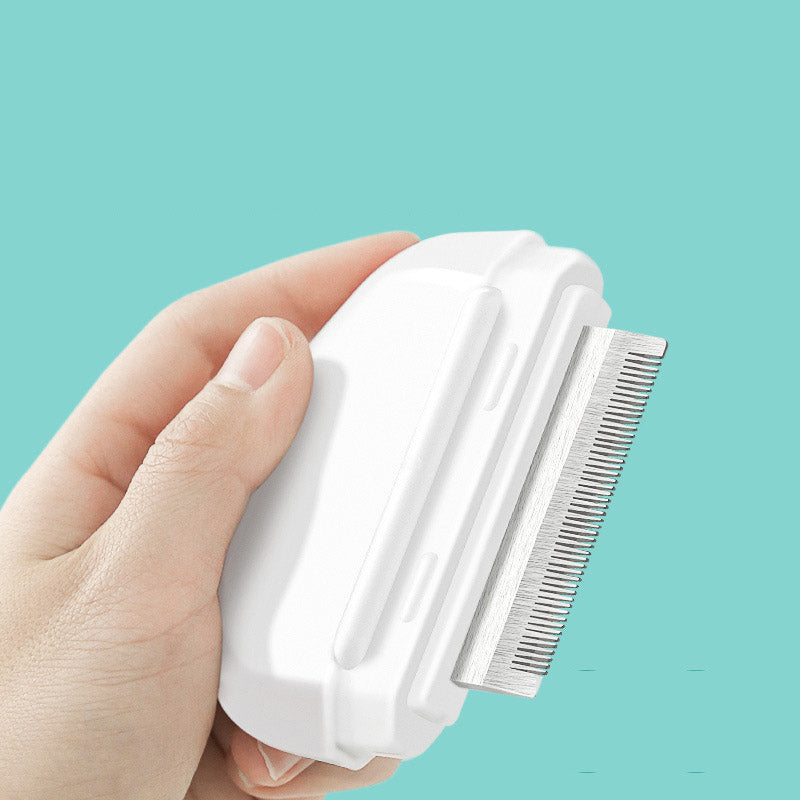 KFX-6271037 Floating Hair Comb for Long-Haired and Short-Haired Cats and Dogs, Available in Ivory White, Cream Powder, and Mint Green