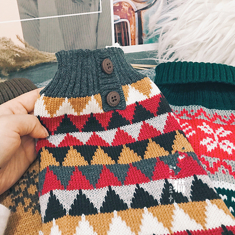 KFX-6273213 Casual Snowflake Pattern Pet Sweater for Cats and Small Dogs