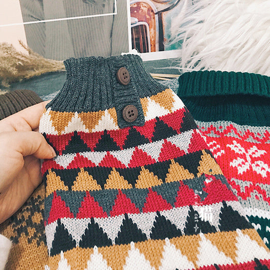 KFX-6273213 Casual Snowflake Pattern Pet Sweater for Cats and Small Dogs
