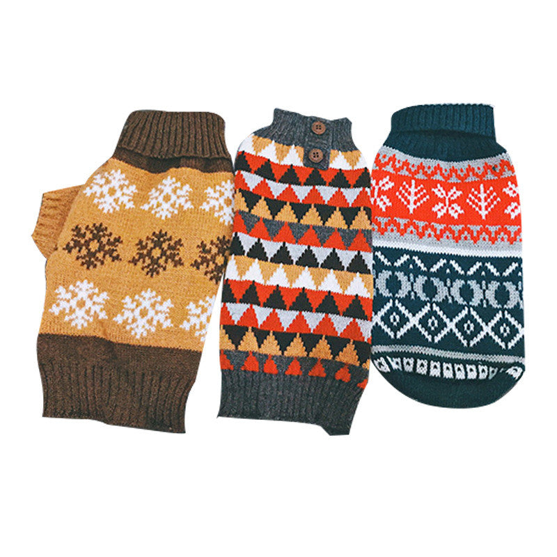 KFX-6273213 Casual Snowflake Pattern Pet Sweater for Cats and Small Dogs