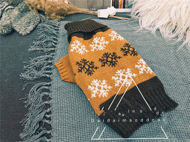 KFX-6273213 Casual Snowflake Pattern Pet Sweater for Cats and Small Dogs