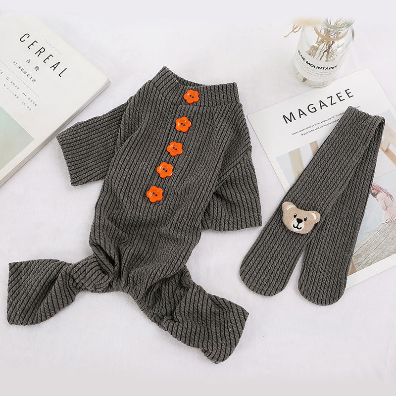 KFX-6273597 Cute Japanese and Korean Style Pet Dog Costume - Cotton Four-Legged Clothing