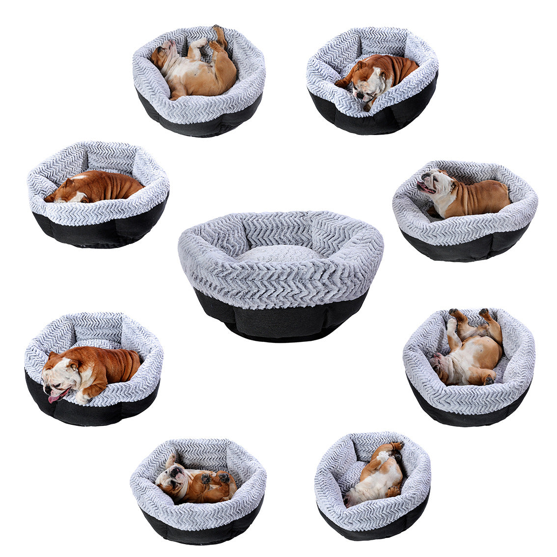 KFX-6275261 Hexagonal Doghouse for Pets - Stylish Cloth Pet Bed Available in Multiple Sizes
