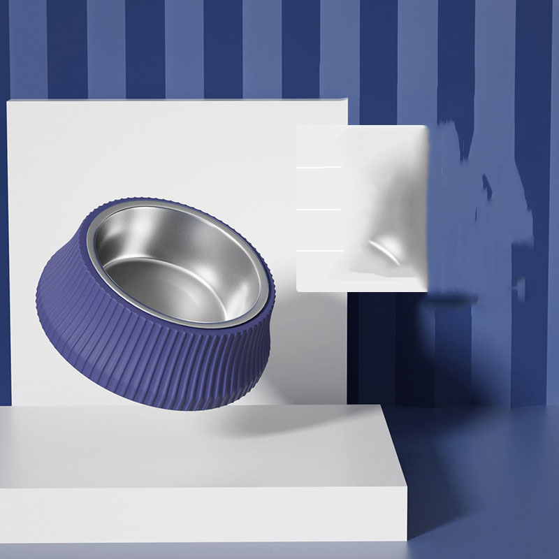 KFX-6275389 Stainless Steel Pet Food Bowl - Anti-overturning Design, Available in Round and Square Styles