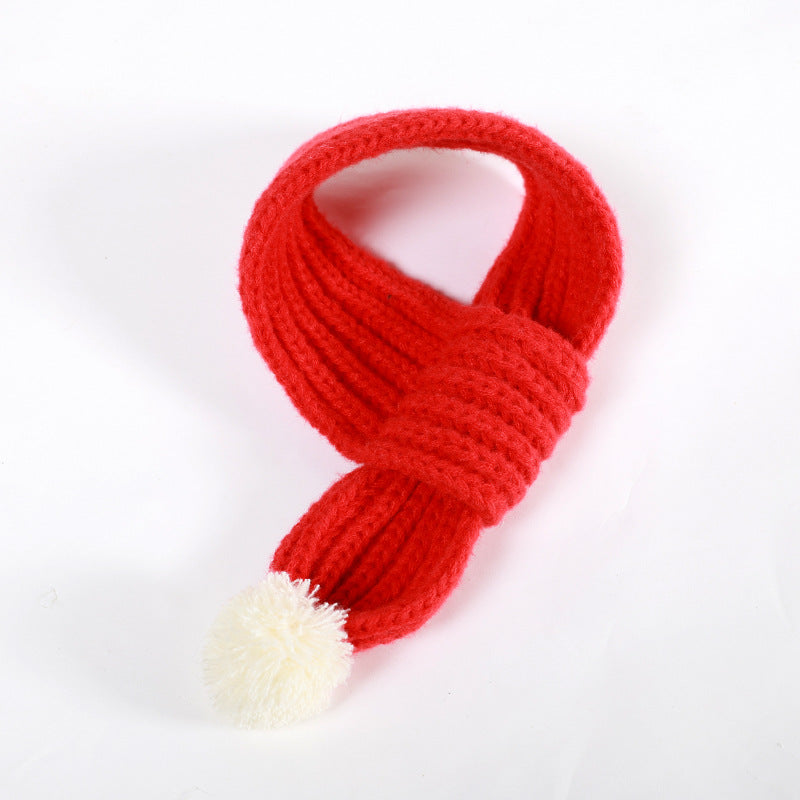 KFX-6275773 Winter Pet Scarf in Red, Green, and Gray - Warm Polyester Accessory for Puppies