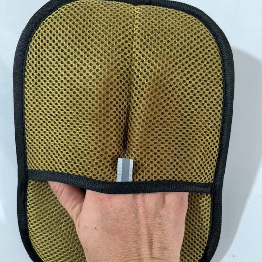 KFX-6276669 Caramel Two-Way Bristle Pet Hair Removal Gloves, Polyester Cleaning Tool 17*21 and 18*24
