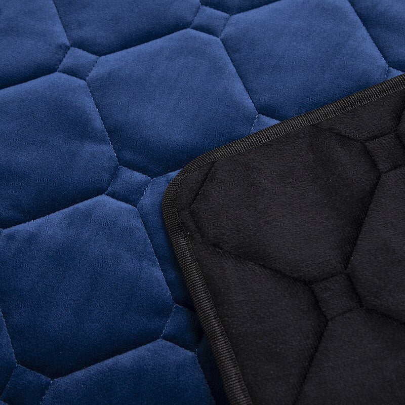 KFX-6277053 Warm Plush Dog Car Mat - Machine Washable Crystal Velvet & Short Plush, Large Size Available in Sapphire Blue & Fashion Gray
