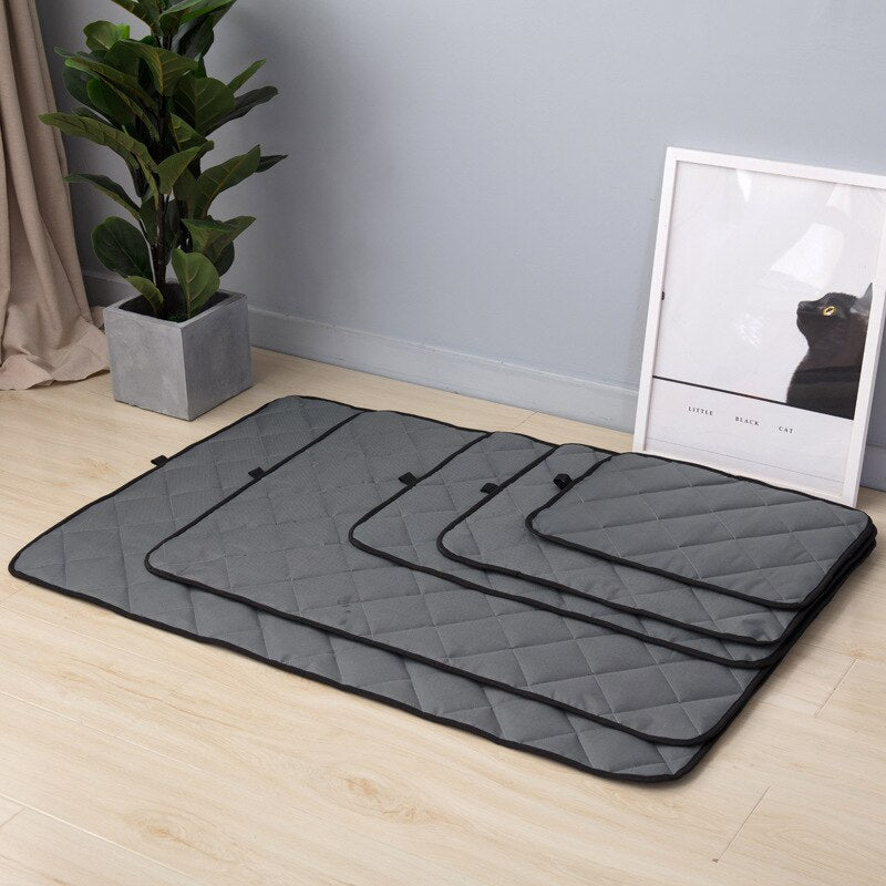 KFX-6277053 Warm Plush Dog Car Mat - Machine Washable Crystal Velvet & Short Plush, Large Size Available in Sapphire Blue & Fashion Gray