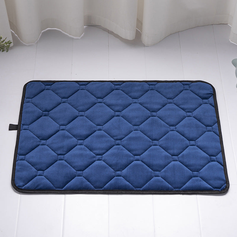 KFX-6277053 Warm Plush Dog Car Mat - Machine Washable Crystal Velvet & Short Plush, Large Size Available in Sapphire Blue & Fashion Gray