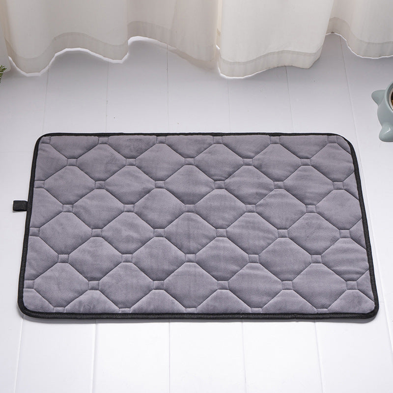 KFX-6277053 Warm Plush Dog Car Mat - Machine Washable Crystal Velvet & Short Plush, Large Size Available in Sapphire Blue & Fashion Gray