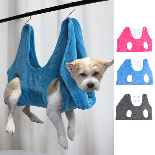 KFX-6278461 Pet Grooming Hammock for Dogs and Cats - Breathable Soft Fabric Restraint for Bathing, Trimming, and Care