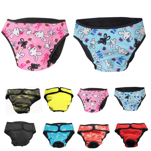 KFX-6279357 Large Female Dog Menstrual Pants - Cotton, Festive Colors, Adjustable Sizing (XS to XXL)