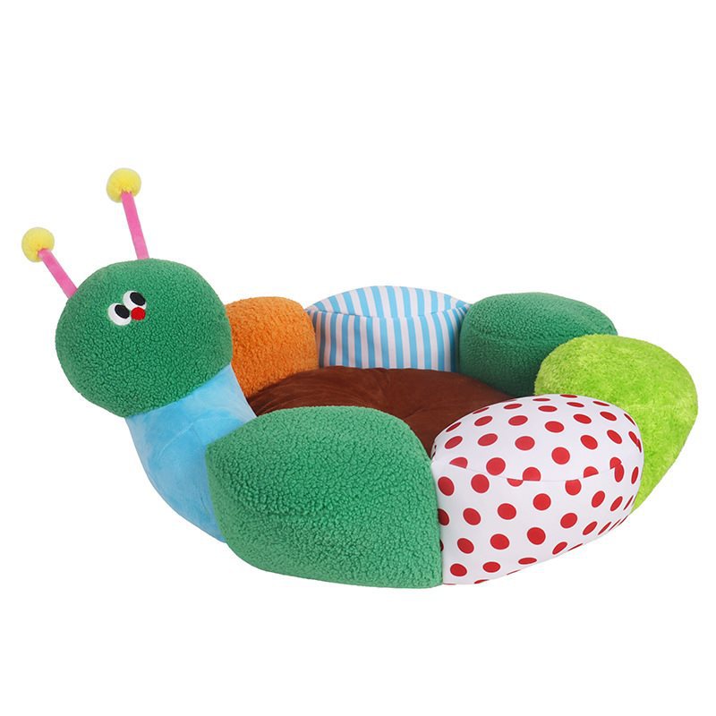 KFX-6281021 Four Seasons Cat Nest Removable & Washable Pet Sofa Bed - Colorful Bugs Design, Flannel & Woven Fabric, Size L68xW64xH30cm