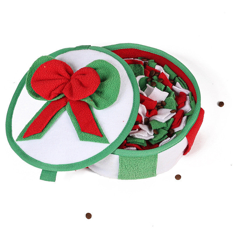 KFX-6281789 Interactive Dog Puzzle Toy - Smell Mat for Food Hiding, Green & Lemon Yellow, Polar Fleece 22x22x8CM