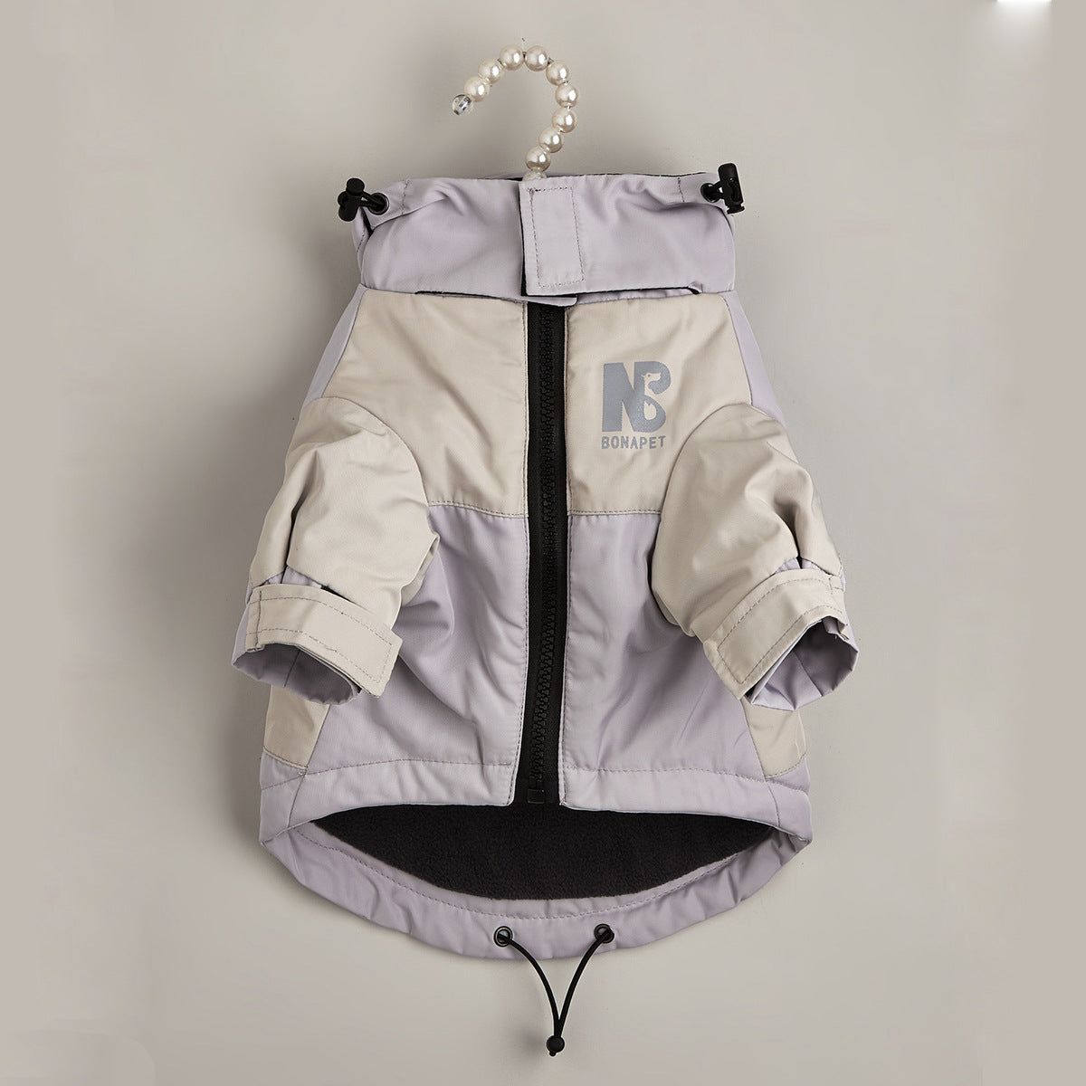 KFX-6283325 Waterproof Warm Dog Jacket for Autumn and Winter – Casual Pet Raincoat in Three-Color Stitching