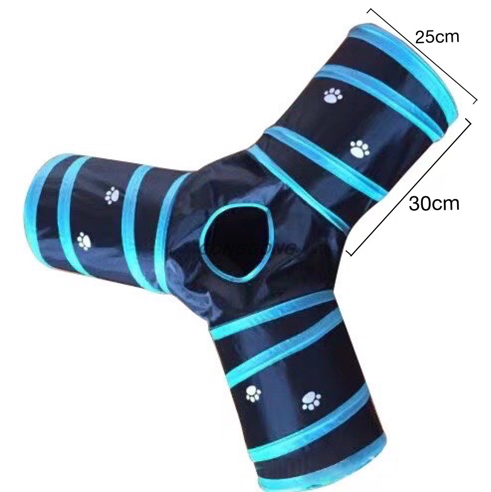 KFX-6286013 Interactive Cat Labyrinth Drilling Passage Toy for Boredom Relief - Single Layer, Tee Blue-Black