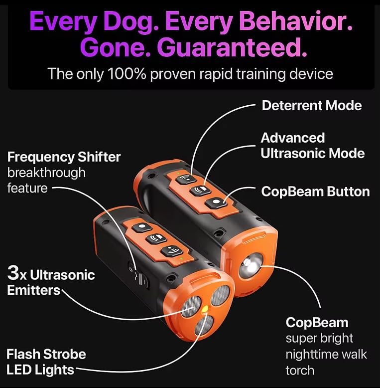 KFX-6286397 Ultrasonic Dog Training Device with Rapid Charge and Behavior Modification Technology
