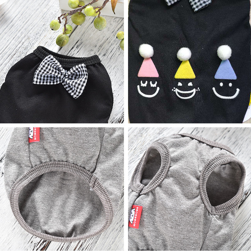 KFX-6286525 Summer Cotton Pet T-Shirt Vest with Hat for Dogs, Modern Style and Multiple Sizes