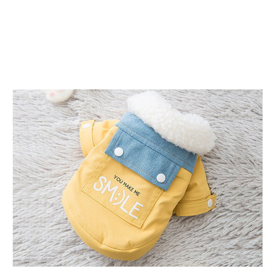 KFX-6287293 Cozy Denim Cotton Padded Jacket with Cashmere Lining for Autumn & Winter