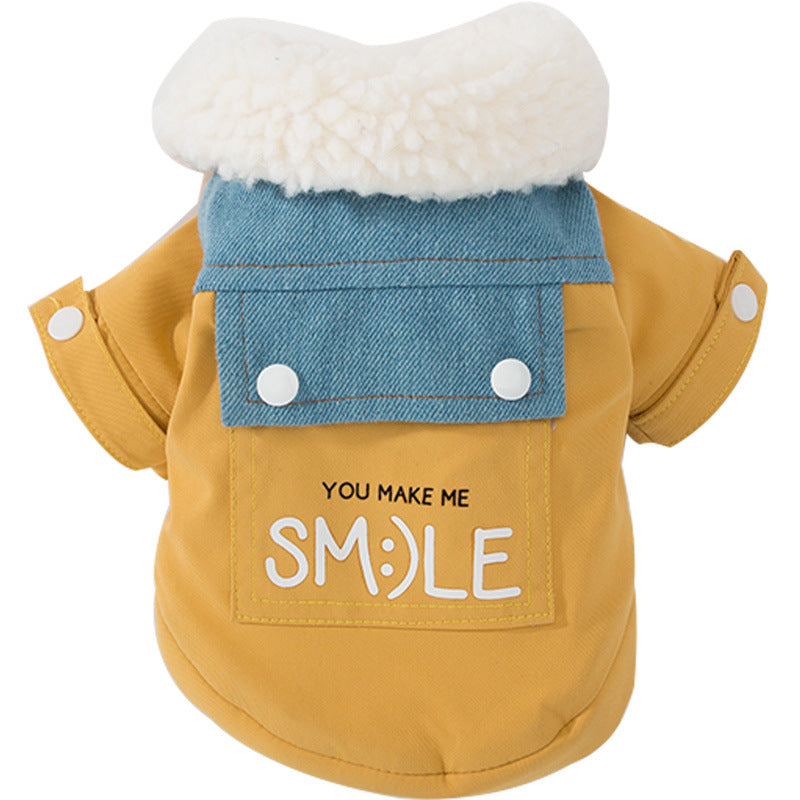 KFX-6287293 Cozy Denim Cotton Padded Jacket with Cashmere Lining for Autumn & Winter