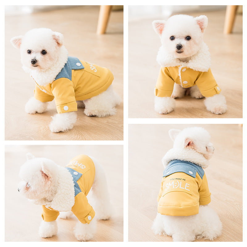KFX-6287293 Cozy Denim Cotton Padded Jacket with Cashmere Lining for Autumn & Winter