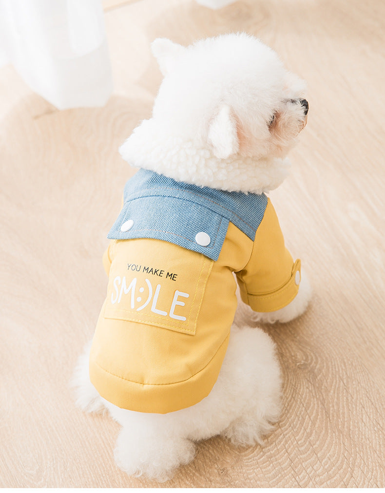 KFX-6287293 Cozy Denim Cotton Padded Jacket with Cashmere Lining for Autumn & Winter