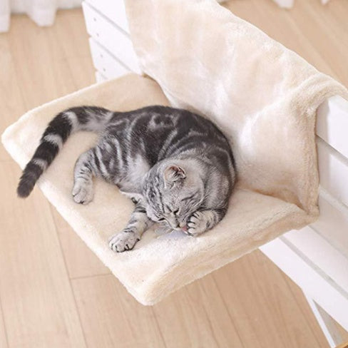 KFX-6288317 Cozy Cat Radiator Bed with Soft Faux Fur Cover - Collapsible Metal Frame for Small Pets