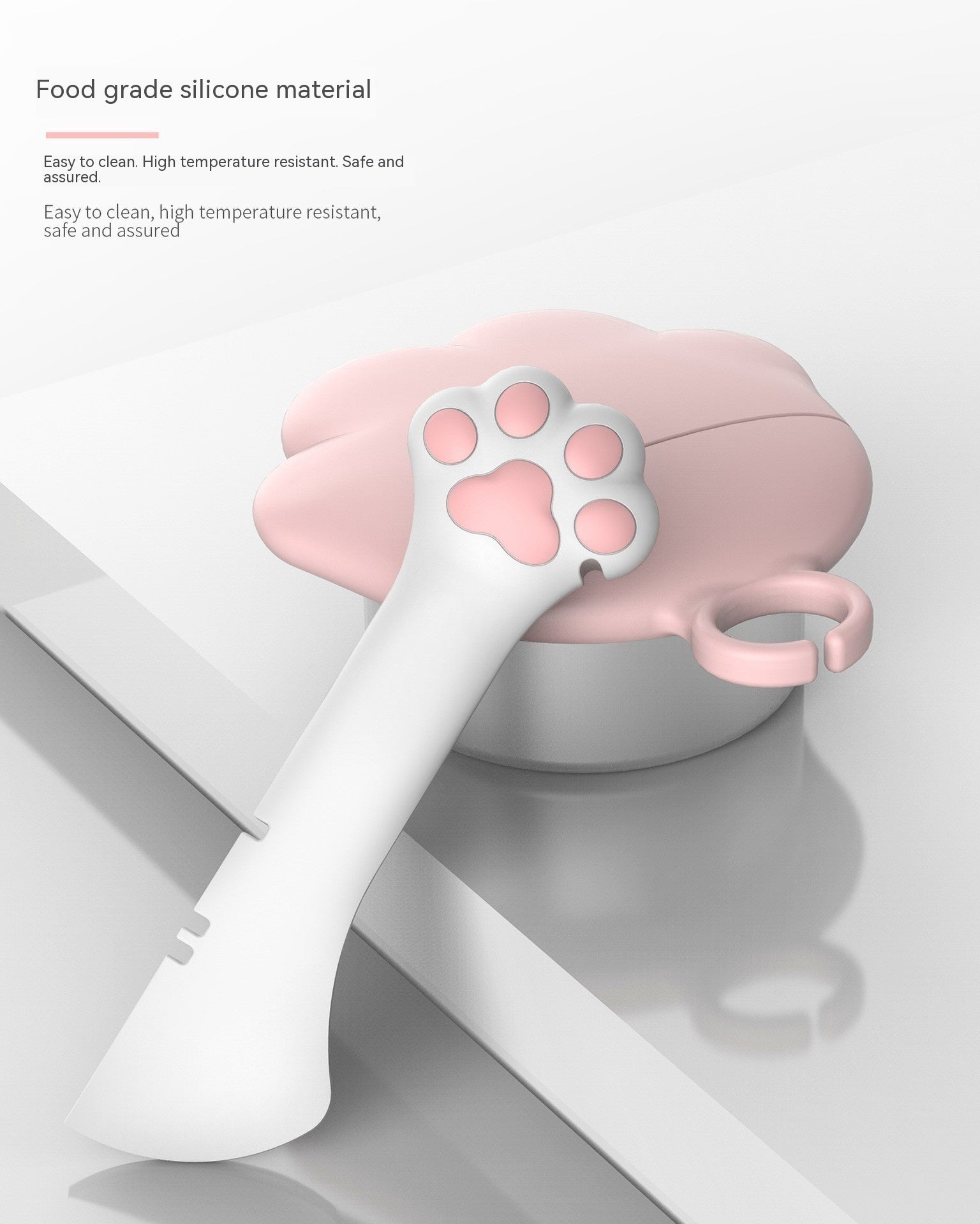 KFX-6289981 Silicone Cat Paw Can Lid and Bottle Opener Set - Pink and Gray Options