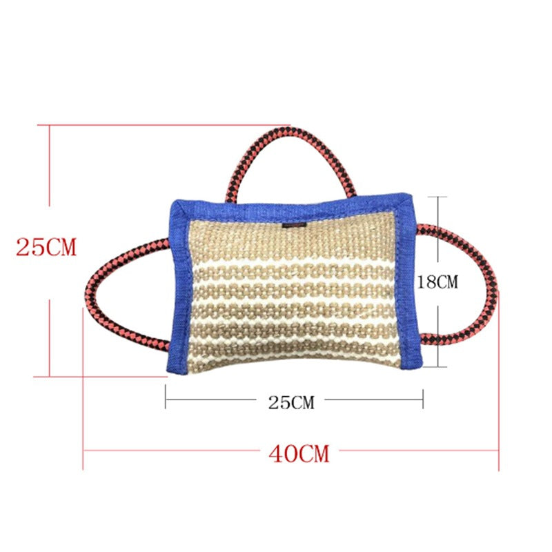 KFX-6291517 Thickened Hemp Three-Ring Training Bite Pillow for Dogs
