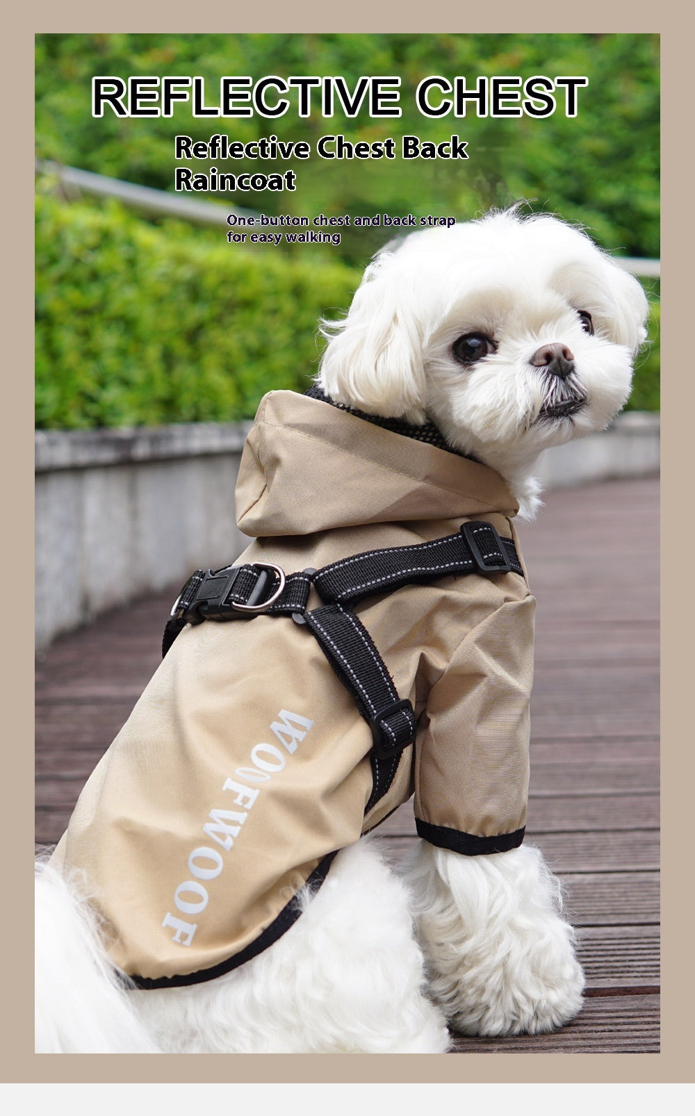 KFX-6293053 Puppy Dog Waterproof Raincoat - All-Inclusive Poncho for Pets in Carmine, Grass Yellow, and Gray Green